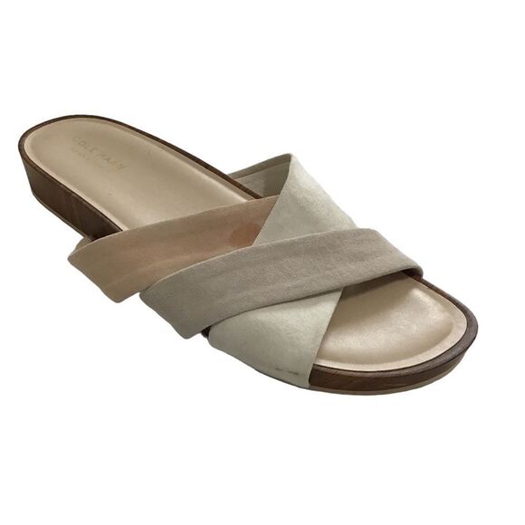 Cole Haan Braelyn Padded Slide Sandal Suede Nude Sandal Size 10 - Picture 1 of 9
